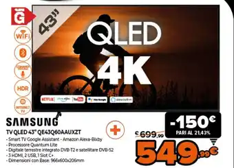 Mallardo Expert Samsung TV QLED 43" QE43Q60AAUXZT offerta