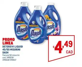 Metro Dash Detersivo Liquido 45/50 Misurini offerta