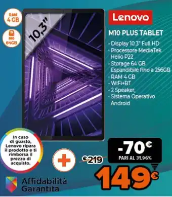 Mallardo Expert Lenovo M10 Plus Tablet offerta