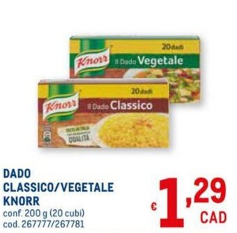 Metro Knorr Dado Classico/Vegetale 200g offerta