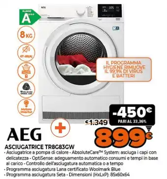 Mallardo Expert AEG Asciugatrice TR8G83GW offerta