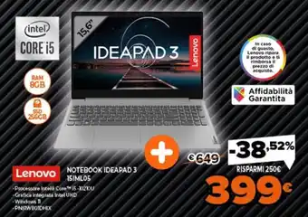 Expert Lenovo Notebook Ideapad 3 15IML05 offerta