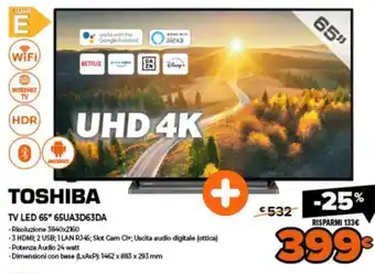 Toshiba TV LED 65" 65UA3D63DA