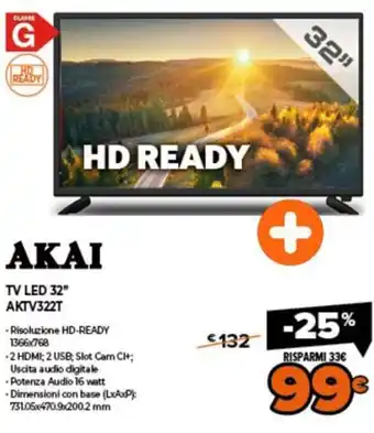 Expert Akai TV LED 32" AKTV322T offerta
