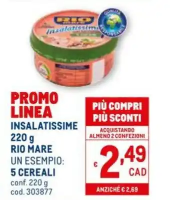 Metro Rio Mare Insalatissime 220g 5 Cereali offerta