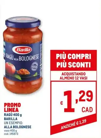 Metro Barilla Ragù Alla Bolognese 400g offerta
