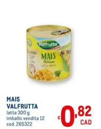 Metro Valfrutta Mais 300g offerta