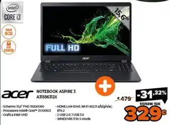 Acer Notebook Aspire 3 A31556312X