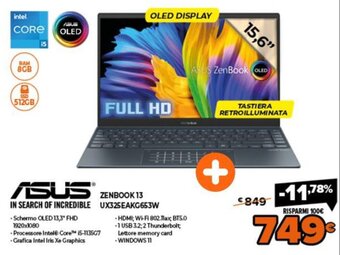 Expert Asus Zenbook 13 UX325EAKG653W offerta