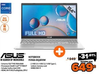 Expert Asus Notebook F515EA-BQ2610W offerta