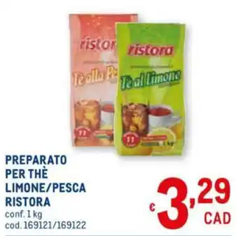 Metro Ristora Preparato per Thè Limone/Pesca 1kg offerta