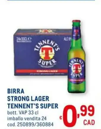 Tennent's Super Stong Lager Birra 33cl