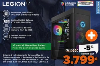 Expert Lenovo Legion T7 offerta