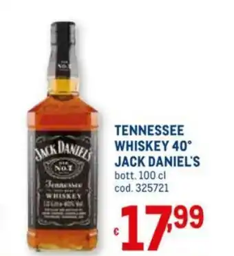 Metro Jack Daniel's Tennessee Whisky 40° 100cl offerta