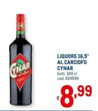 Cynar Liquore 16,5° Al Carciofo 100cl