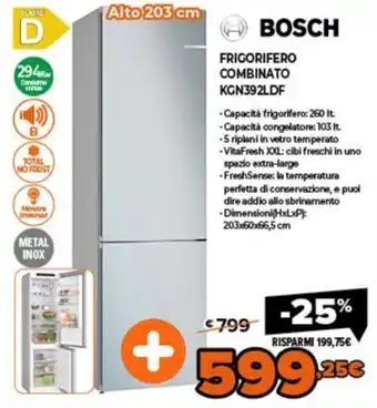 Expert Bosch Frigorifero Combinato KGN392LDF offerta