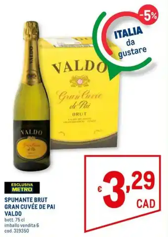 Valdo Gran Cuvée de Pai Spumante Brut 75cl