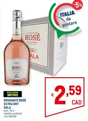 Metro Sala Spumante Rosé Extra Dry 75cl offerta