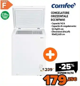 Comfee Congelatore Orizzontale RCC197WH1