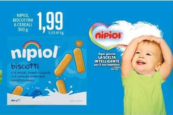 Supermercati Piccolo Nipiol Biscottini 6 Cereali 360 g offerta