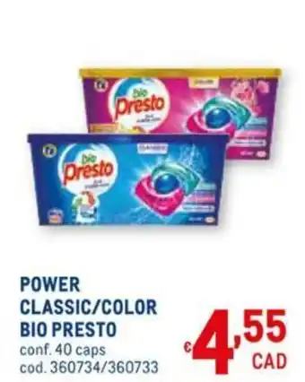 Metro Presto Bio Classic/Color Power 40 caps offerta