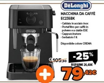 Expert DeLonghi Macchina da Caffè EC235BK offerta
