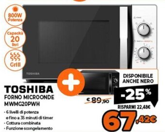 Expert Toshiba Forno Microonde MWMG20PWH offerta