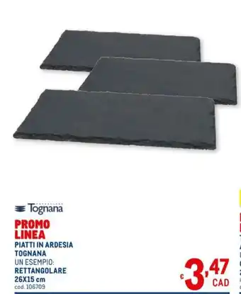 Tognana Piatti in Ardesia Rettangolare 26x15cm