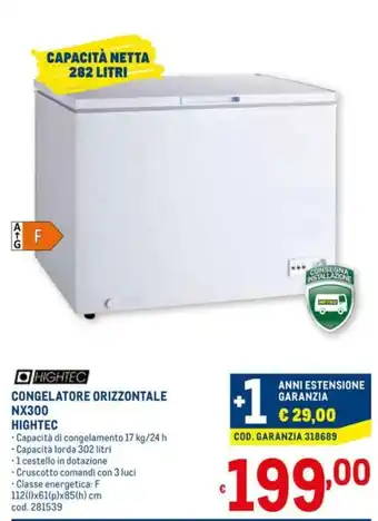 Metro Hightec Congelatore Orizzontale NX300 offerta