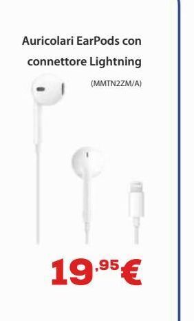 Euronics Auricolari earpods con connettore lightning offerta