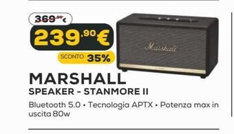Euronics Marshall speaker - stanmore ii offerta