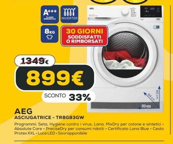 Euronics Aeg asciugatrice offerta