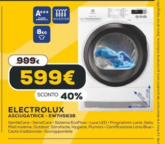 Euronics Electrolux asciugatrice offerta