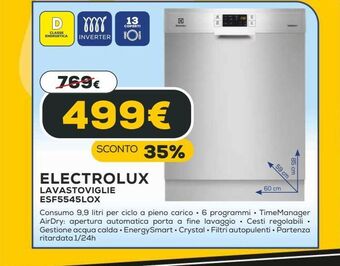 Euronics Electrolux lavastoviglie offerta