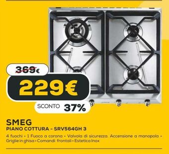Euronics Smeg piano cottura offerta