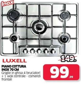 Luxell Piano Cottura Inox 70 cm