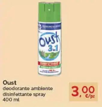 Prodet Oust deodorante ambiente disinfettante spray 400ml offerta
