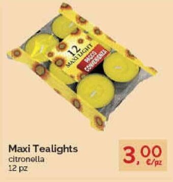 Maxi Tealights citronella 12 pz
