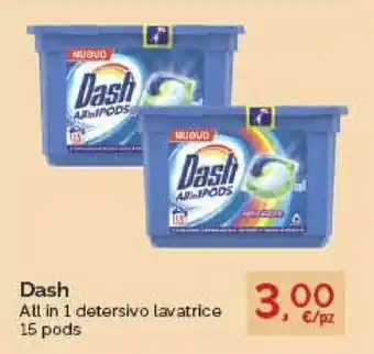 Prodet Dash All in 1 detersivo lavatrice 15 pods offerta