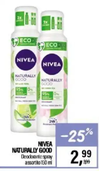 Caddy's Nivea Naturally Good Deodorante spray assortito 150 ml offerta