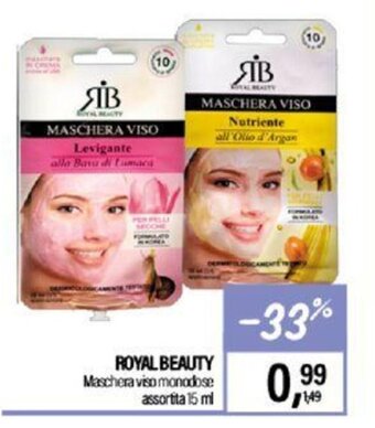 Caddy's Royal Beauty Maschera viso monodose assortita 15 ml offerta