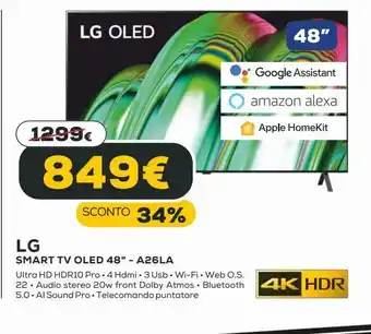 Euronics Lg smart tv oled 48 offerta