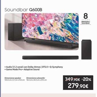 Euronics Soundbar q600b offerta