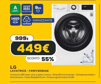 Euronics Lg lavatrice offerta