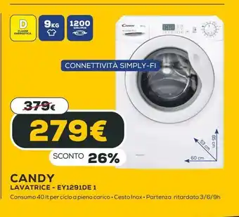 Euronics Candy lavatrice offerta