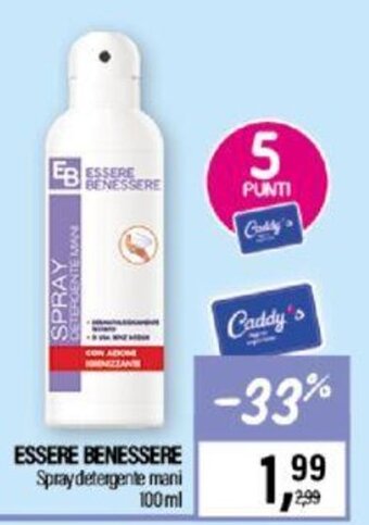 Caddy's Essere Benessere Spray detergente mani 100 ml offerta