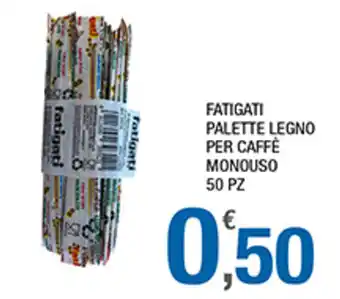 Splendidi e Splendenti Fatigati Palette Legno Per Caffé Monouso 50 PZ offerta