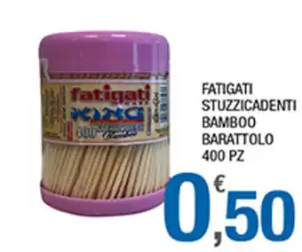 Fatigati Stuzzicadenti Bamboo Barattolo 400 PZ