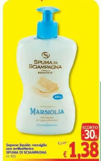 A&O Spuma di Sciampagna Sapone Liquido Marsiglia Con Antibatterico offerta