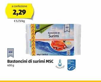 ALDI Bastoncini di surimi msc offerta